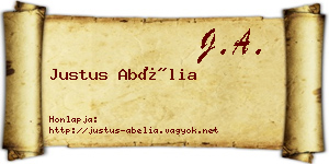 Justus Abélia névjegykártya